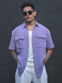 Powerlook Men Solid Pockets Spread Collar Oversized Casual Shirt