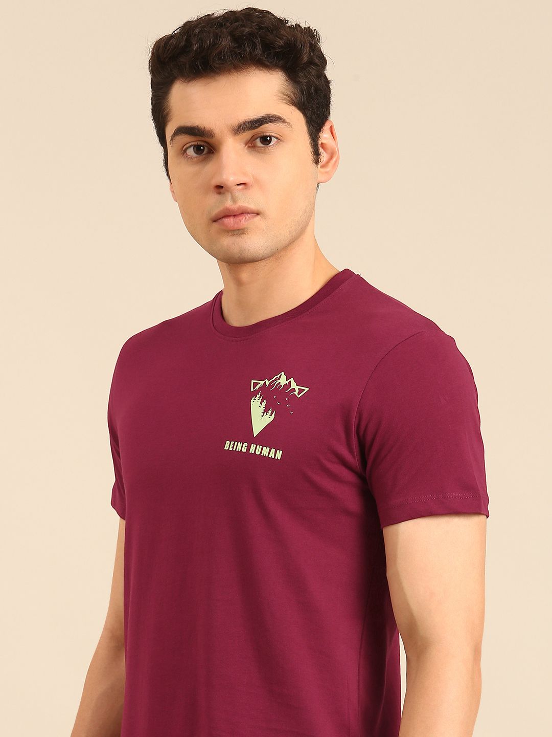 Being Human Pure Cotton T-shirt with Minimal Print