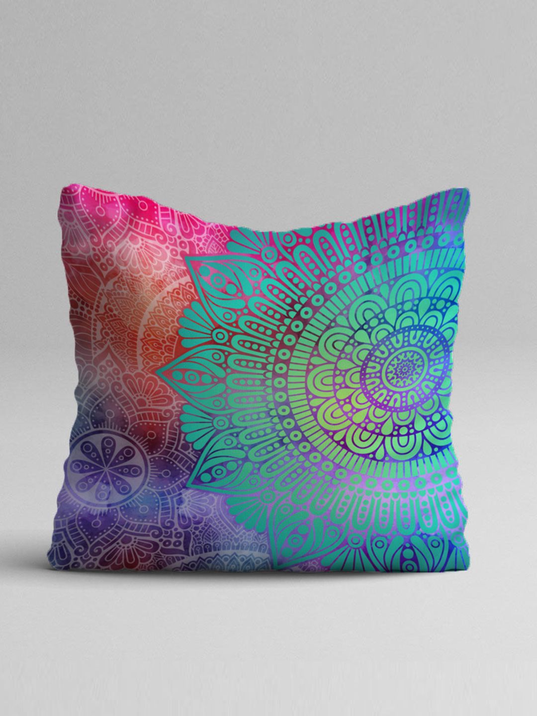 STITCHNEST Pack Of 2 Teal Abstract Printed Square Cushion Covers