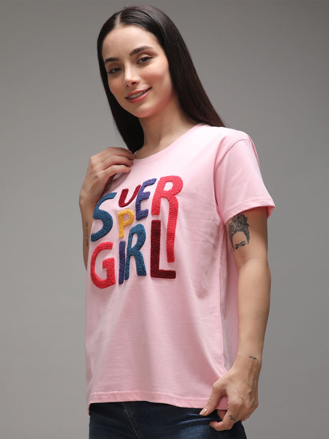 DILLINGER Women Boxy Regular Puff Printed Tshirt