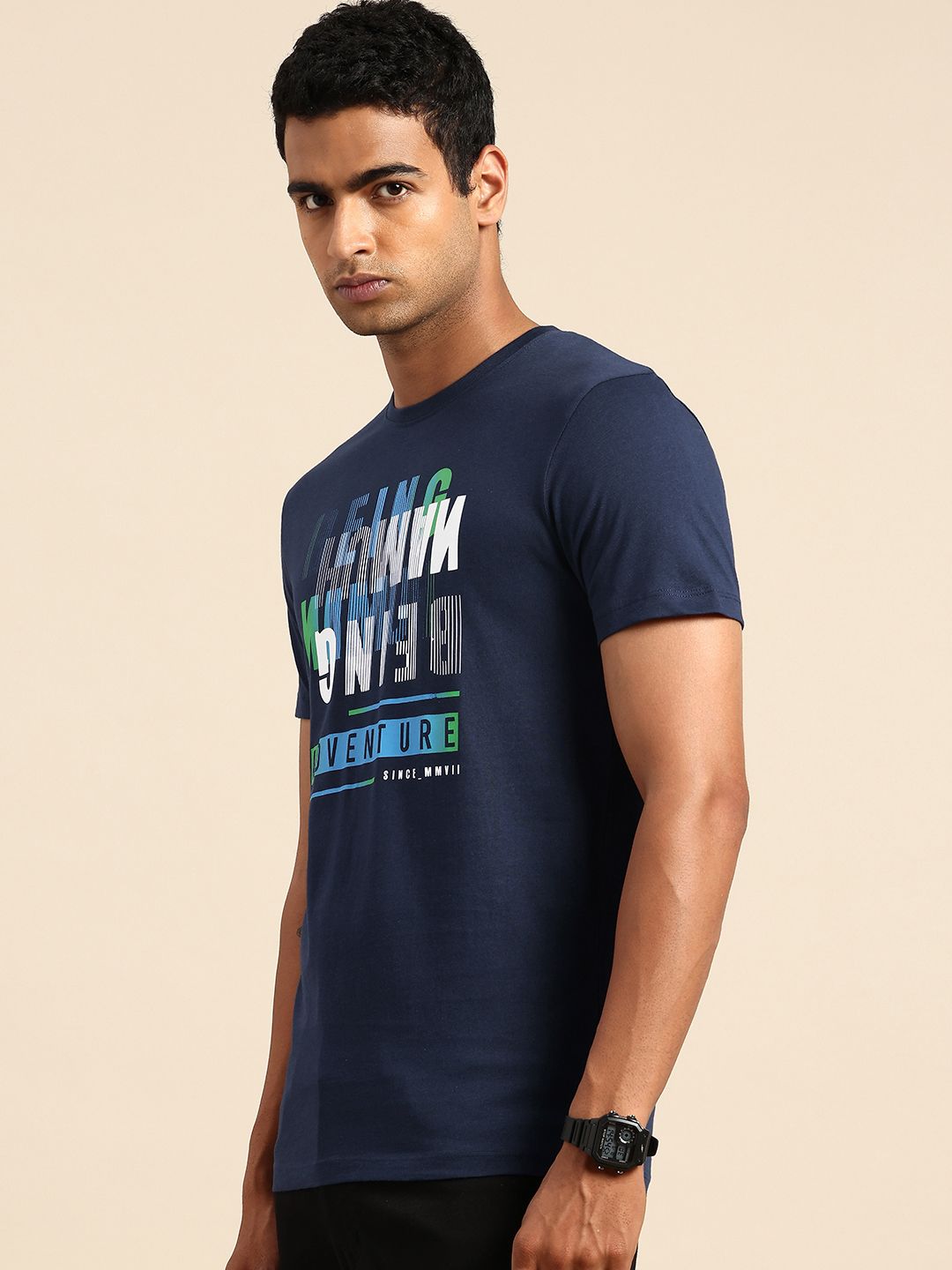 Being Human Typography Printed Pure Cotton Slim Fit T-shirt