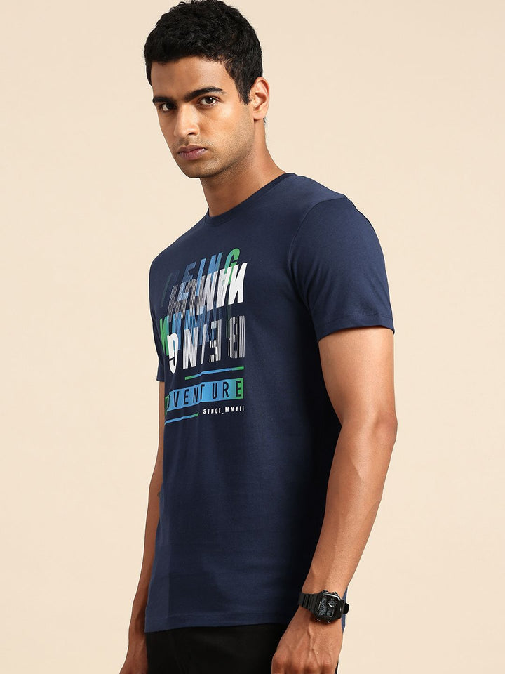 Being Human Typography Printed Pure Cotton Slim Fit T-shirt
