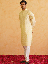 SOJANYA Woven Design Regular Pure Cotton Kurta with Churidar
