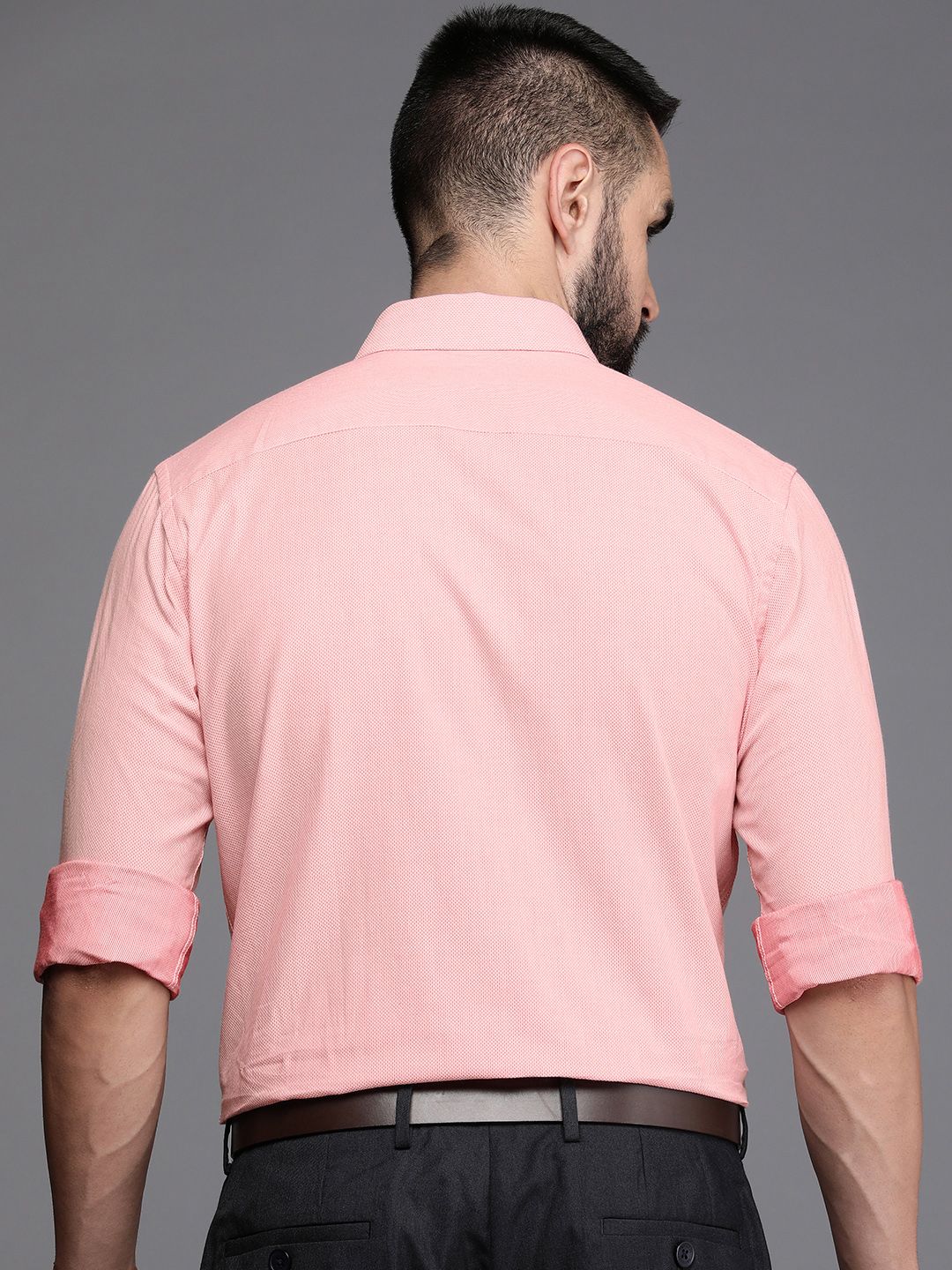 Raymond Pure Cotton Self Design Slim Fit Opaque Formal Shirt