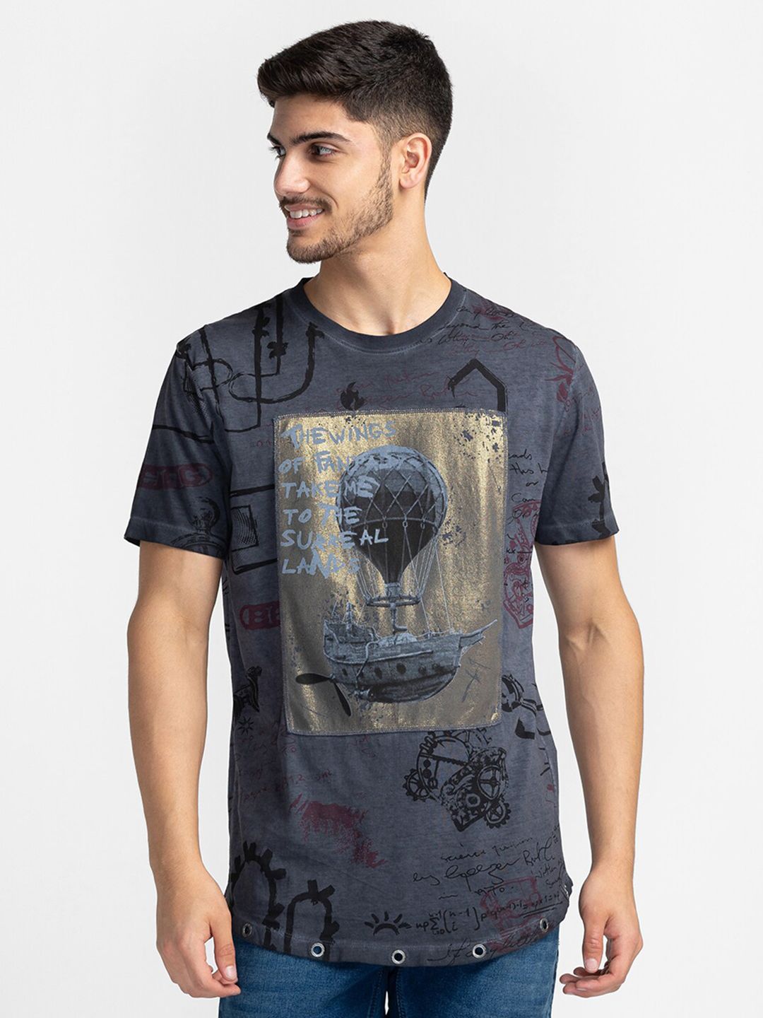 Being Human Graphic Printed Round Neck T-shirt