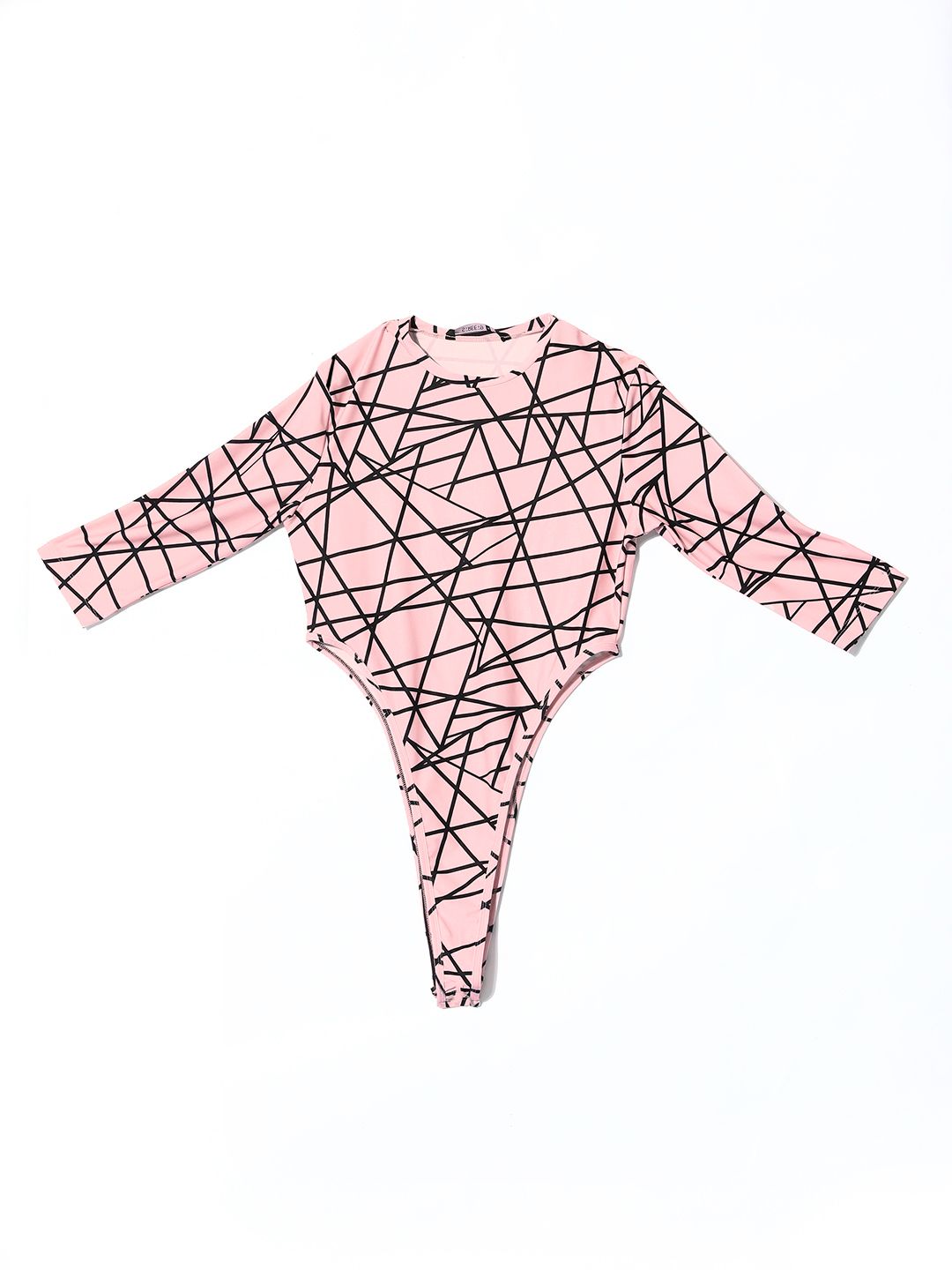 STREET 9 Women Attractive Peach Geometric Bodysuit Top