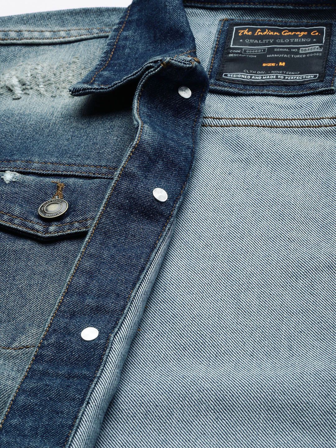 The Indian Garage Co Washed Slim Fit Trucker Jacket