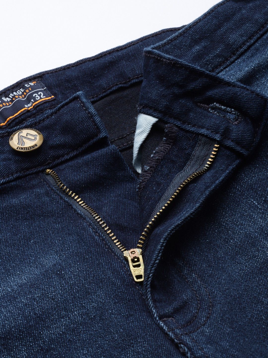 The Indian Garage Co Men Blue Slim Fit Low Distress Light Fade Stretchable Jeans