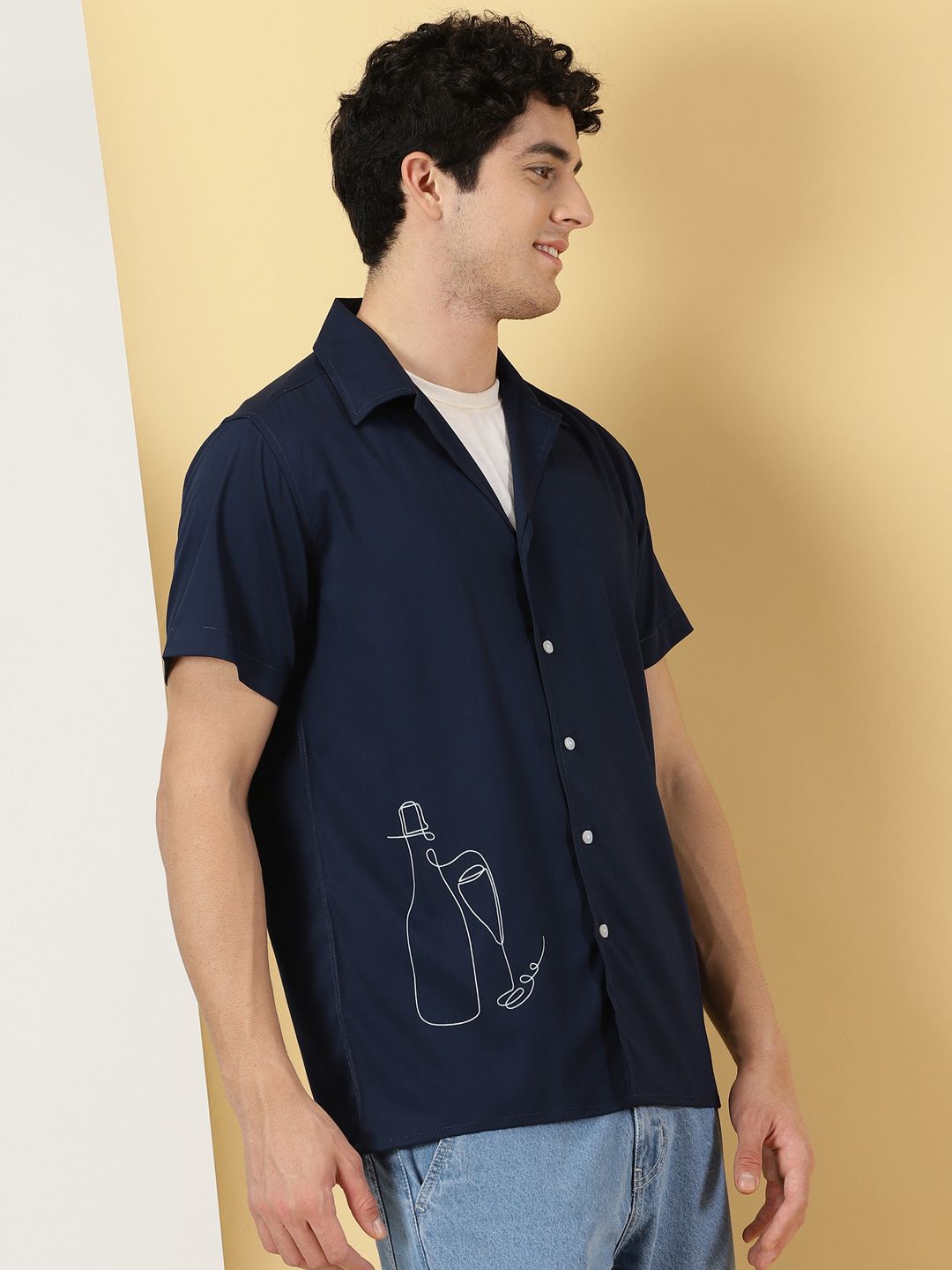 Thomas Scott Classic Spread Collar Short Sleeves Casual Shirt
