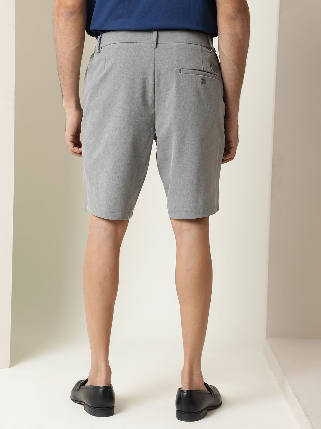 RARE RABBIT Men Trip Knee Length Solid Mid Rise Regular Fit Shorts