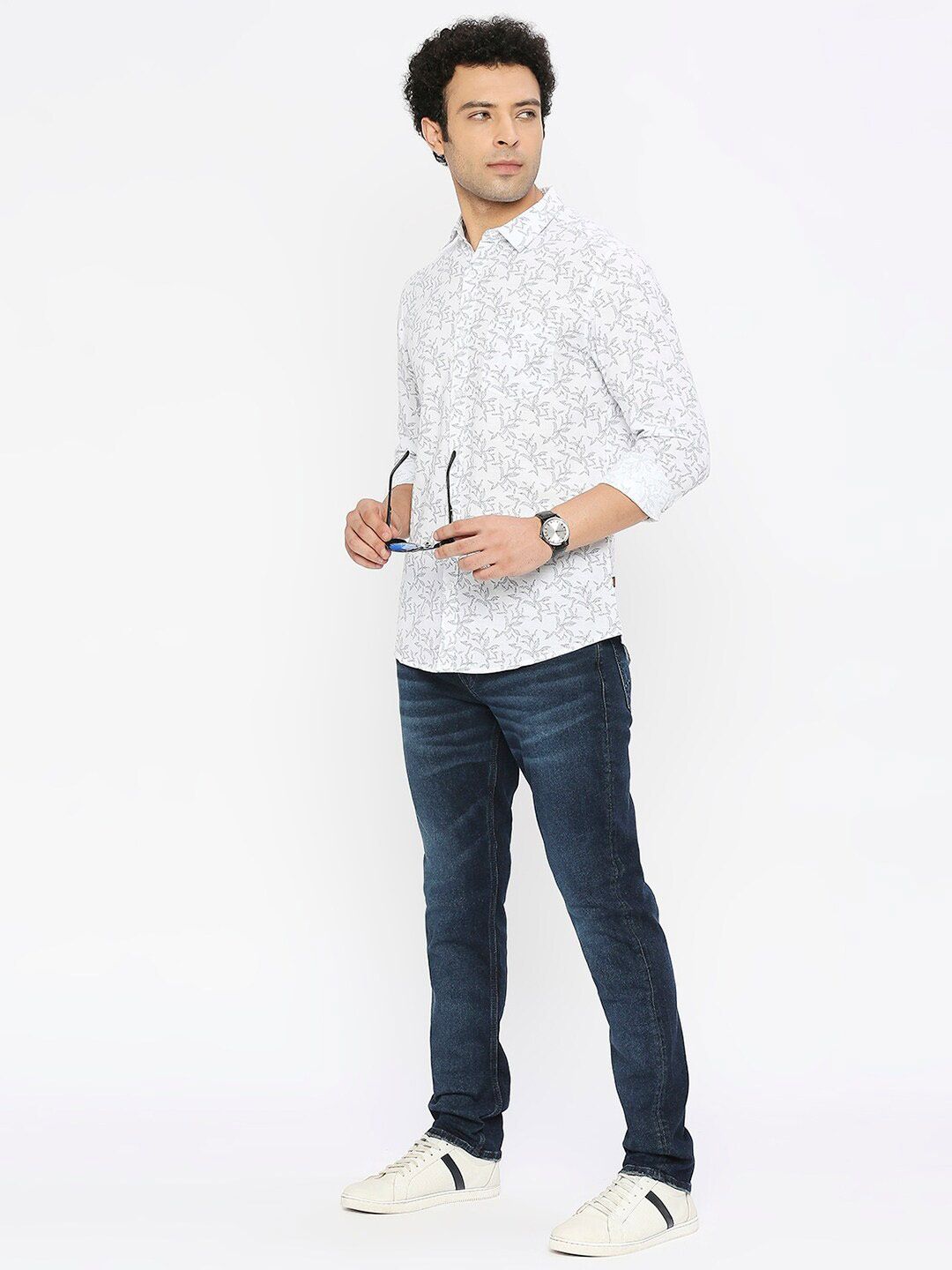 SPYKAR Classic Slim Fit Floral Printed Cotton Casual Shirt