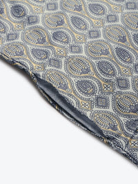 SOJANYA Lelaki Grey & Yellow Pure Cotton Ethnic Motifs Printed Kurta