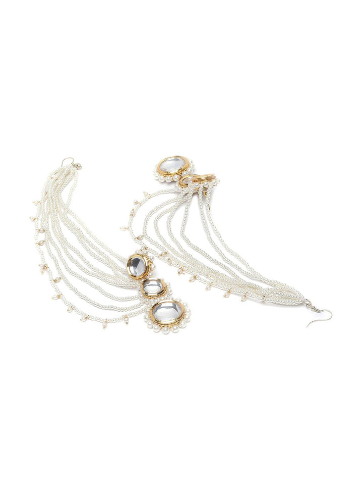 Anting-anting drop kontemporari berlapis emas Karatcart