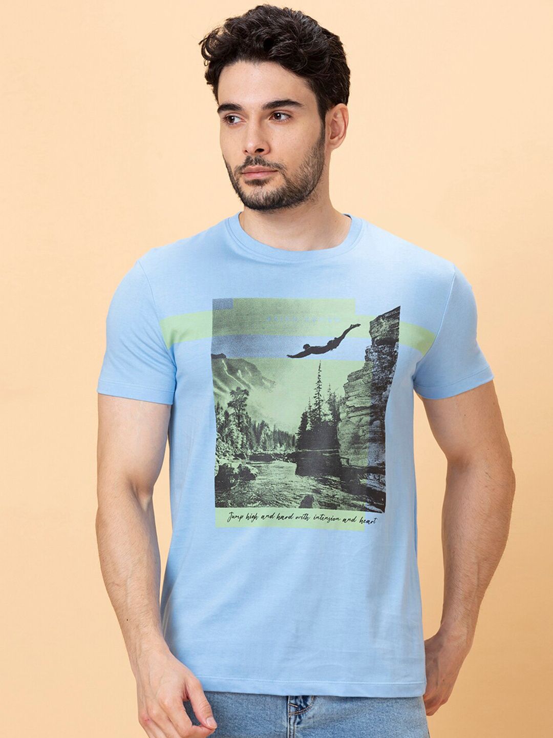 Being Human Graphic Printed Slim Fit Casual T-shirt