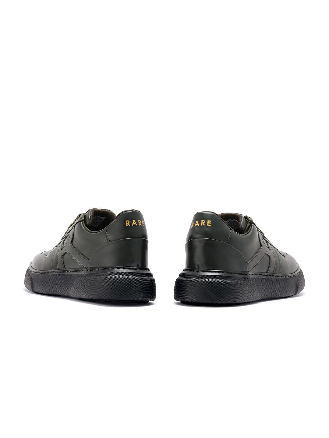 RARE RABBIT Men Leather Round Toe Regular Height Sneakers