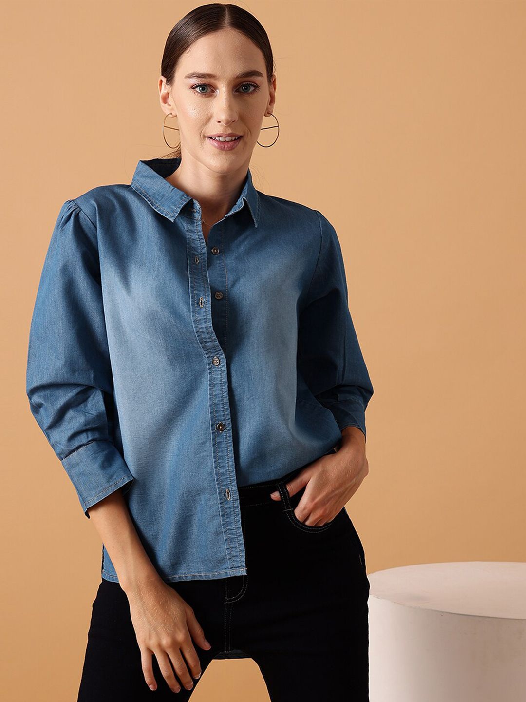STREET 9 Comfort Denim Cotton Casual Shirt