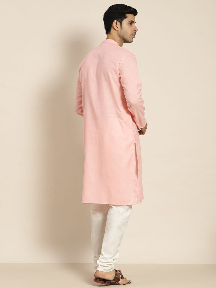 SOJANYA Men Pink Solid Kurta
