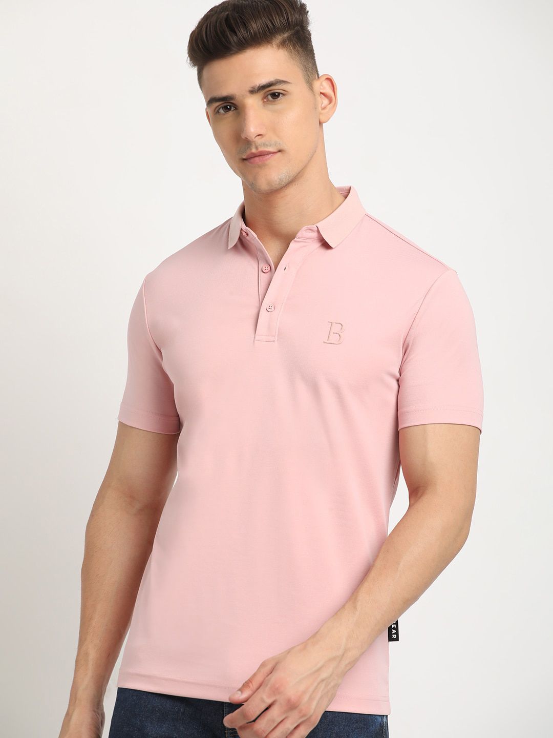 THE BEAR HOUSE Polo Collar Short Sleeves Slim Fit T-shirt