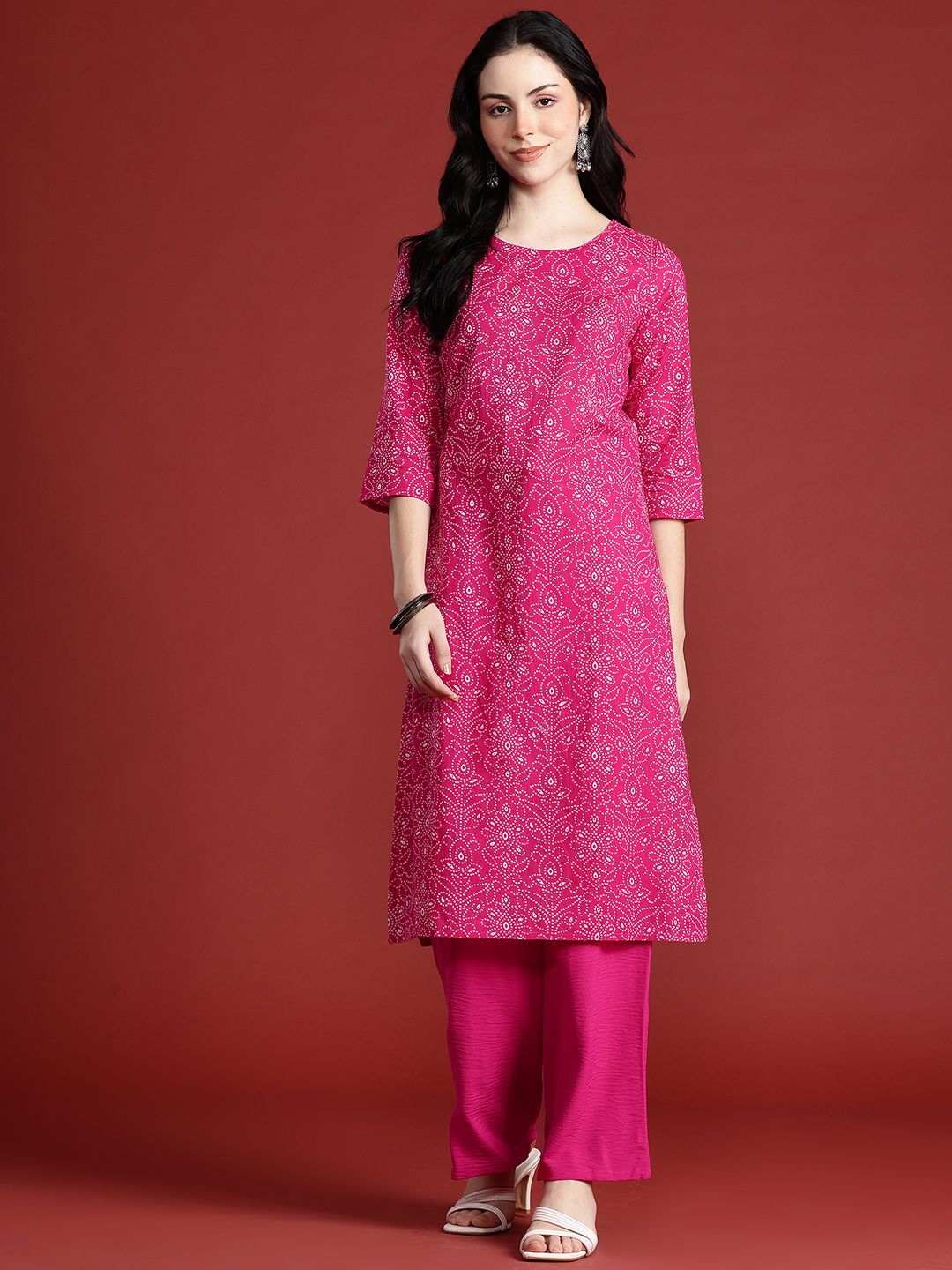 Anouk Women Bandhani Printed Pure Cotton Kurta