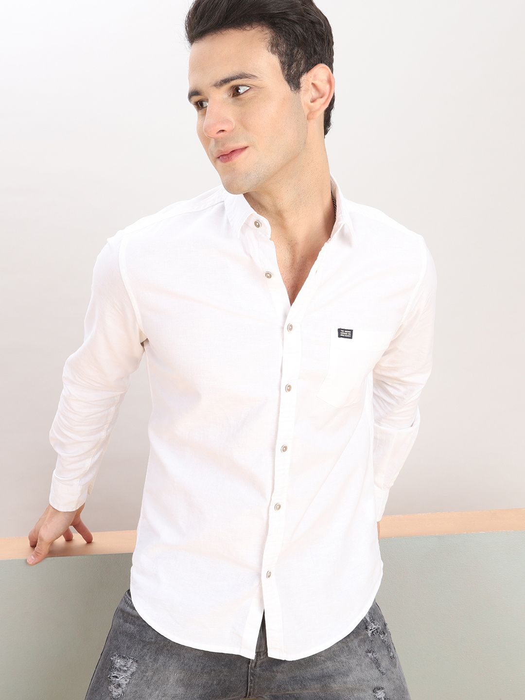 The Indian Garage Co Men White Casual Shirt