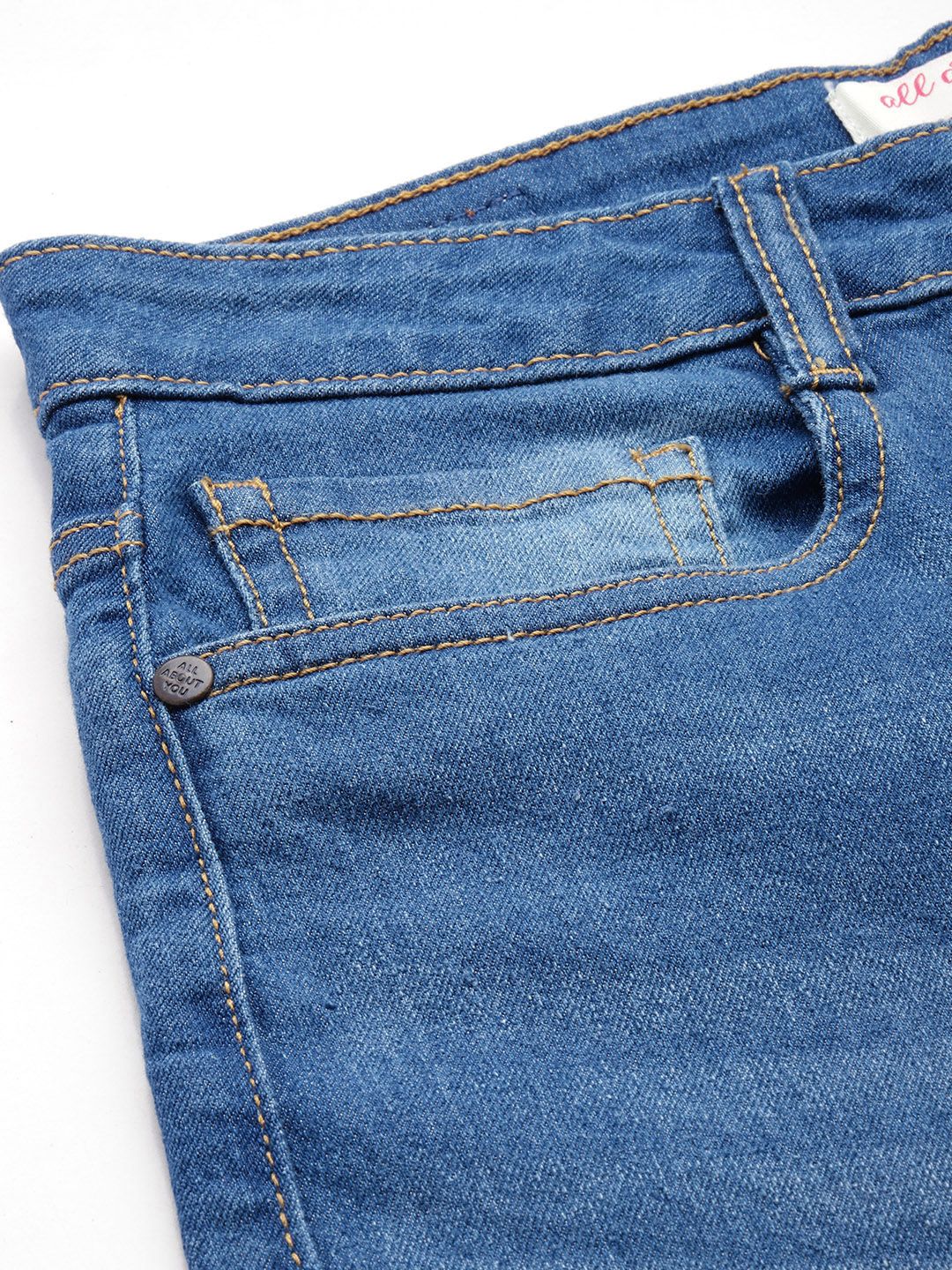 all about you Women Straight Fit High-Rise Light Fade Stretchable Jeans