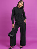 Tokyo Talkies Striped Shirt & Flared Trousers