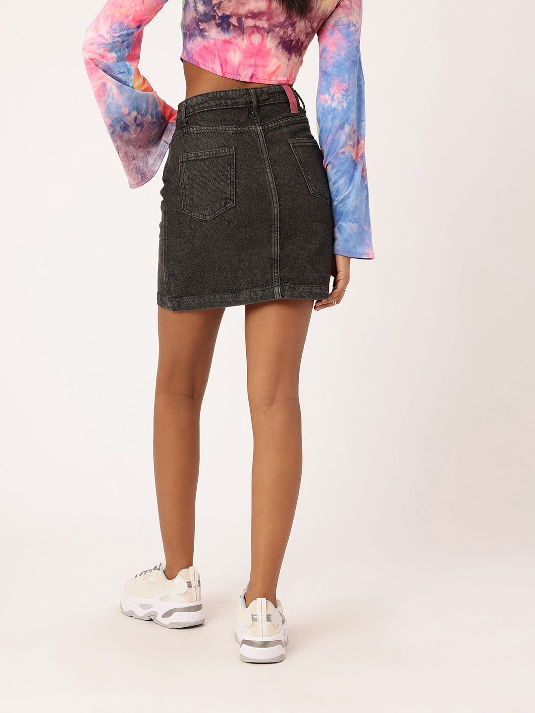 DressBerry Women Urban Savvy High Rise Straight Denim Mini Skirt