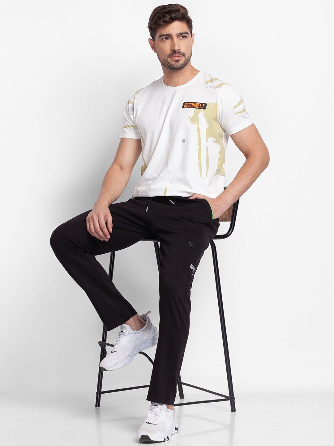 SPYKAR Men Black Solid Slim-Fit Cotton Joggers