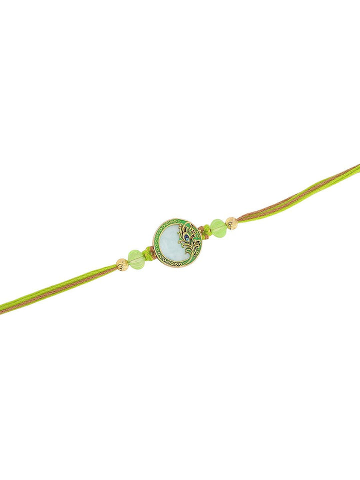 Voylla Vibrant Peacock Mor Pankh Benang Manik Rakhi