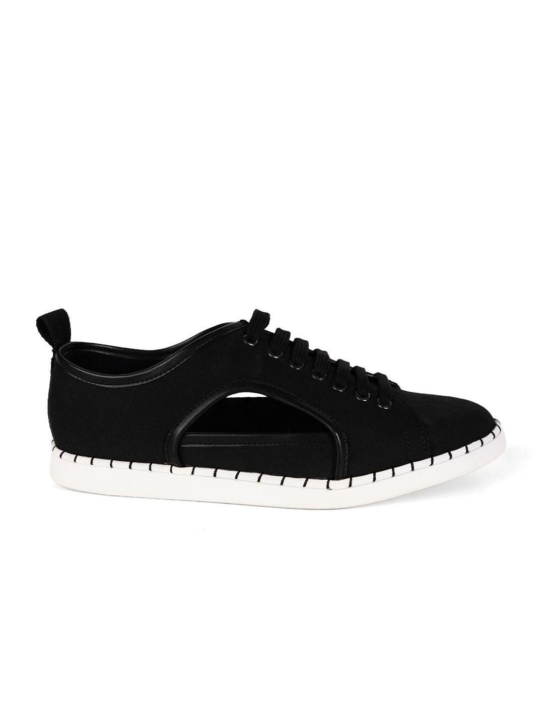 MONKSTORY Men Lace-Ups PU Cut-Out Sneakers