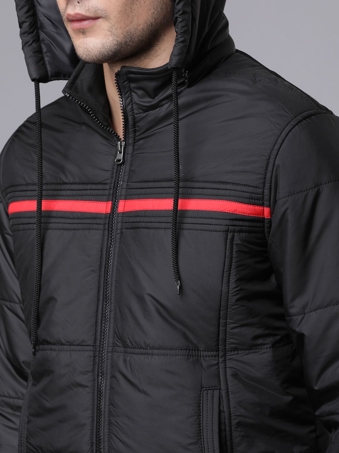 HIGHLANDER Men Black Solid Padded Jacket
