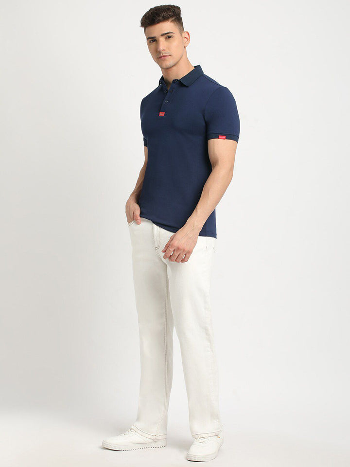 THE BEAR HOUSE Polo Collar Short Sleeves Slim Fit T-shirt