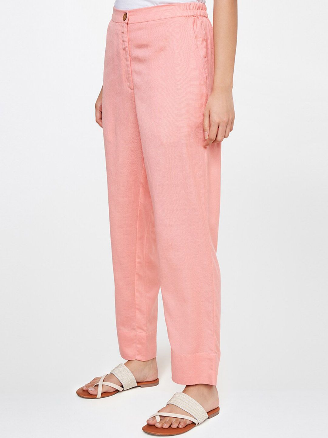 Global Desi Women Pink Straight Fit Trouser