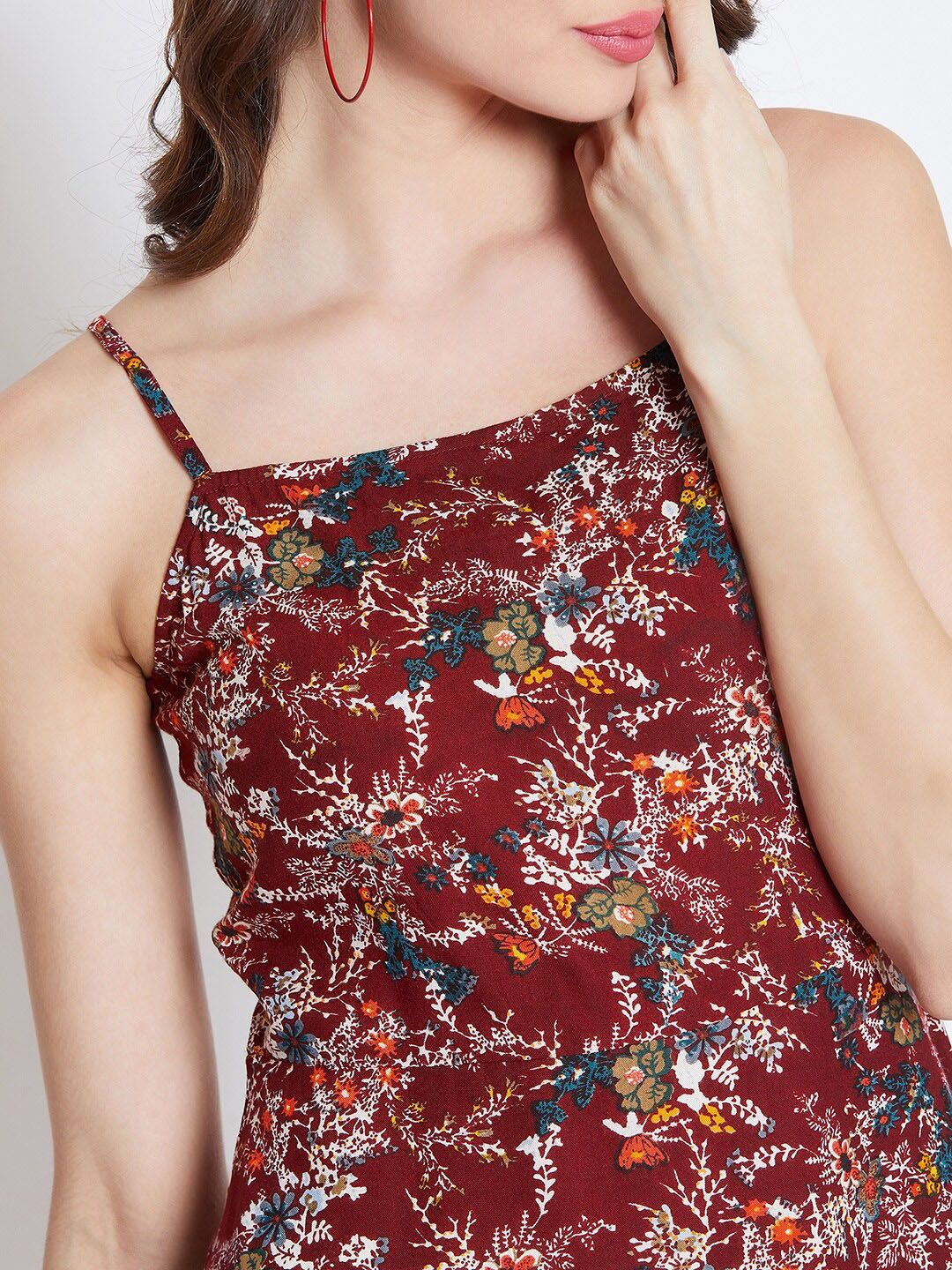 Berrylush Multicoloured Floral Print Fit and Flare Dress
