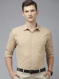 Park Avenue Pure Cotton Slim Fit Gingham Checked Formal Shirt