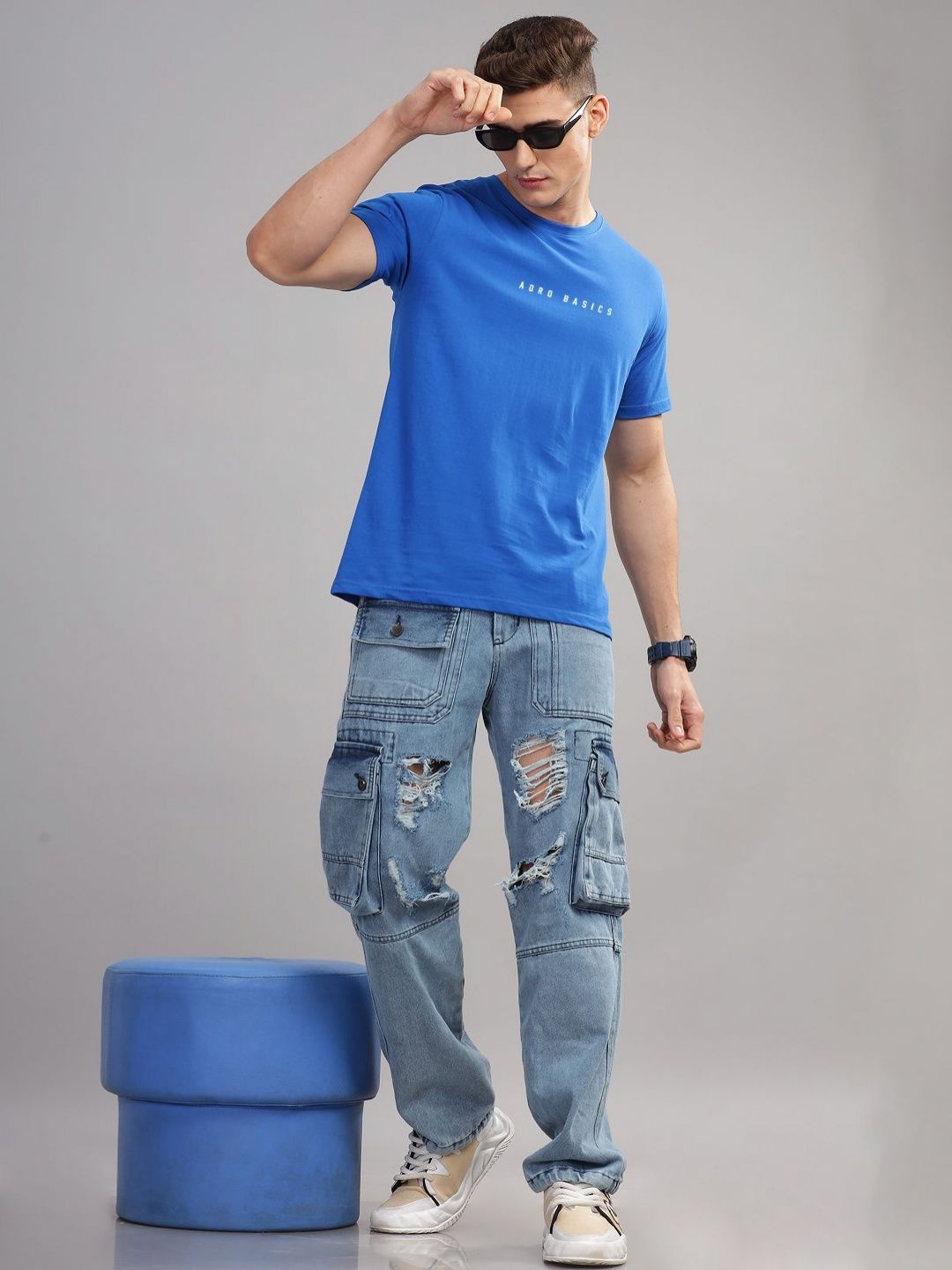 ADRO Men Printed Pockets T-shirt