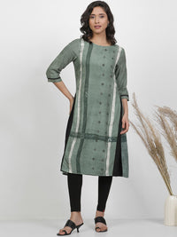 W Printed Regular Thread Work Round Neck Kurta Sets