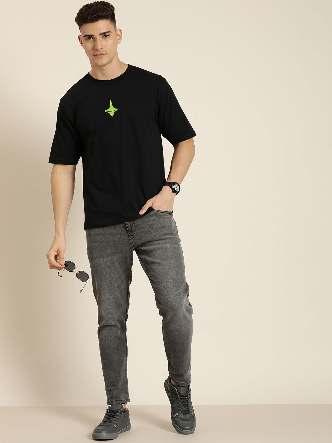 Difference of Opinion Men Graphic Printed Oversized T-shirt