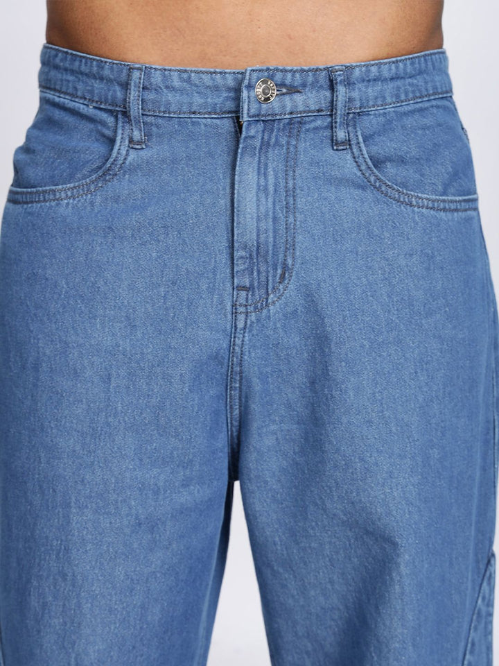 Eszett Men Blue Comfort Regular Fit Mid-Rise Cotton Jeans