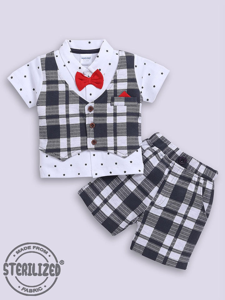 Moms Love Infant Boys Printed Pure Cotton Clothing Set