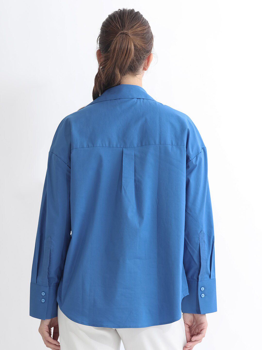RAREISM Slim Fit Spread Collar Cotton Casual Shirt