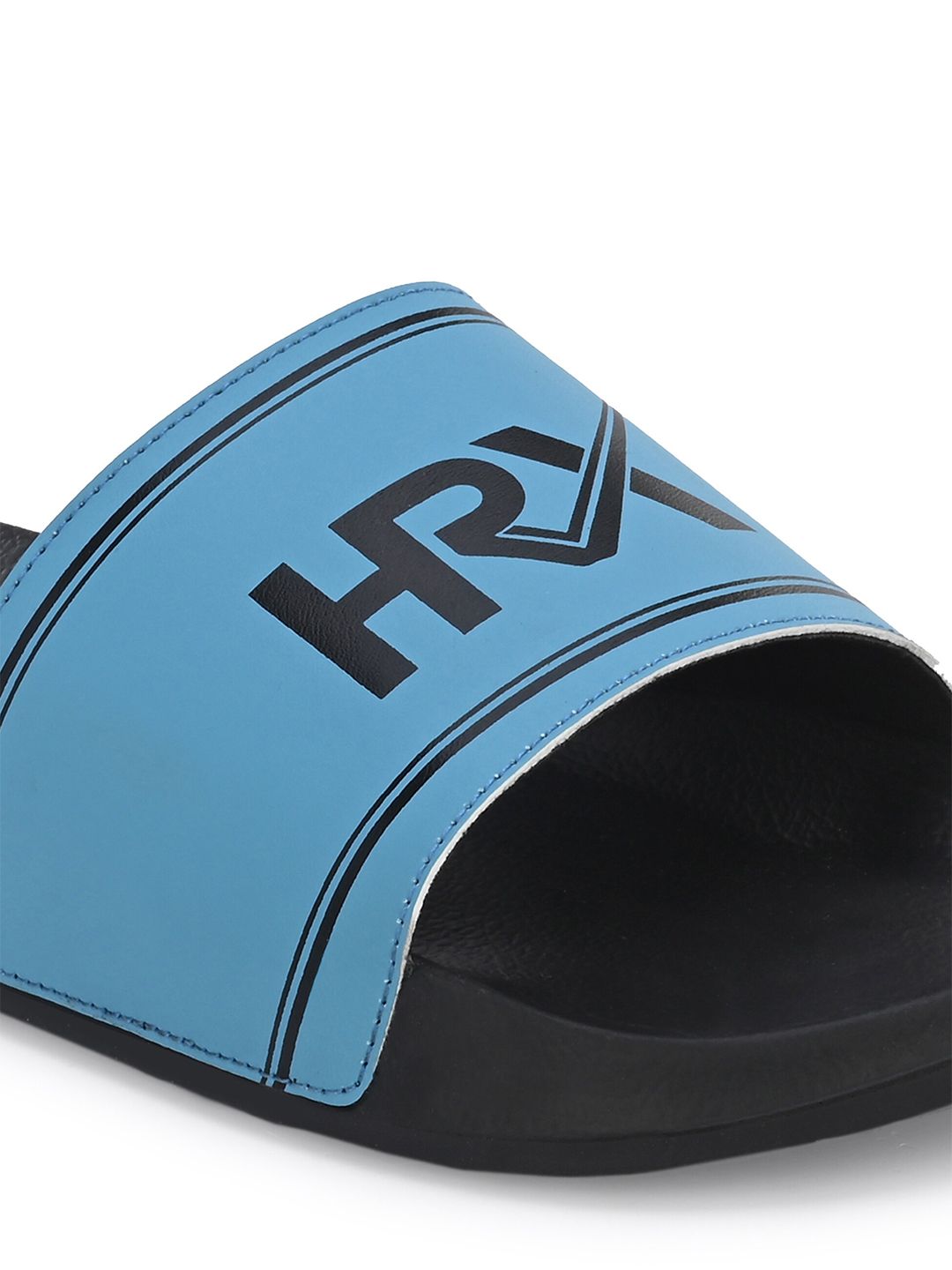 HRX by Hrithik Roshan Men Blue & Black Brand Logo Printed Sliders