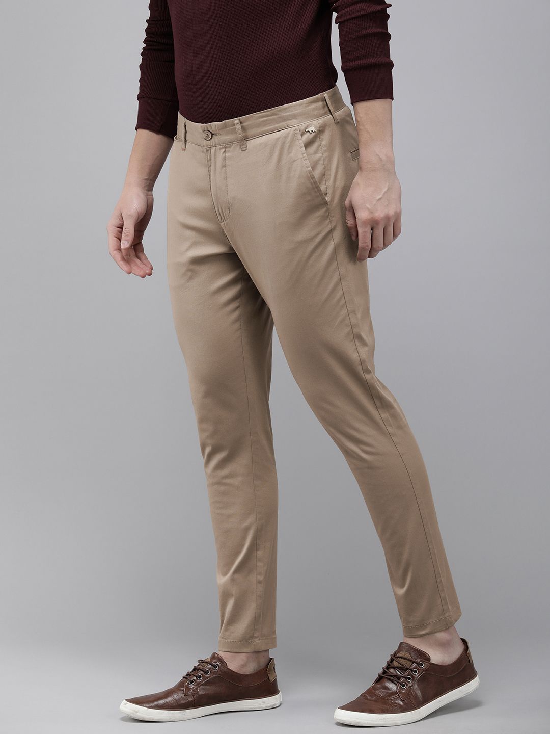 THE BEAR HOUSE Tapered Fit Cotton Chinos Trousers