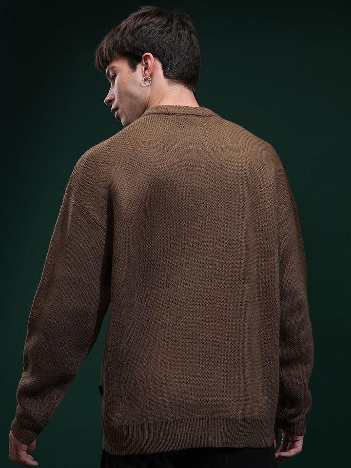 HIGHLANDER Men Embellished Round Neck Sweater