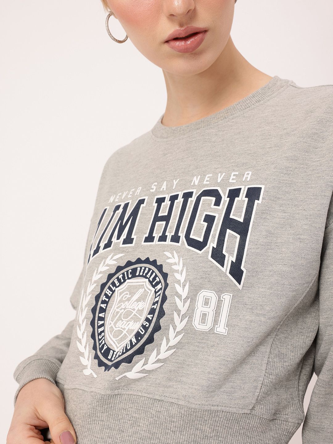 DressBerry Printed Oversized Crop Sweatshirts