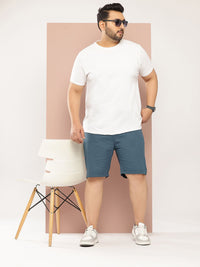 Thomas Scott Men Solid Mid Rise Regular Fit Cotton Chino Shorts