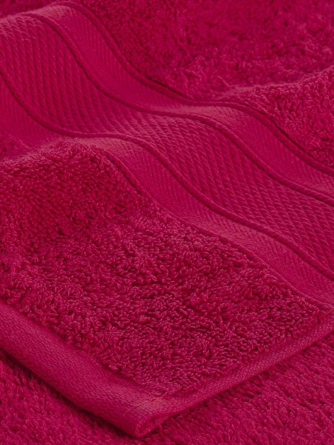 MYTRIDENT Unisex Set Of 6 Red Solid 500 GSM Towels