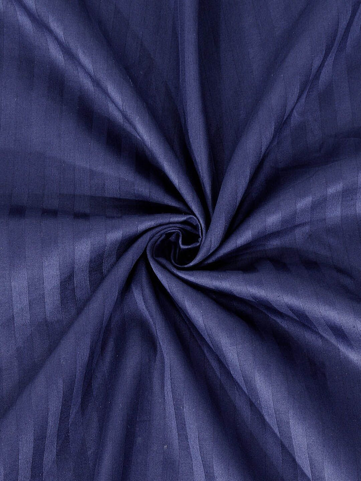 HOSTA HOMES Blue Solid 260 TC Cotton 1 Single Bedsheet with 1 Pillow Covers