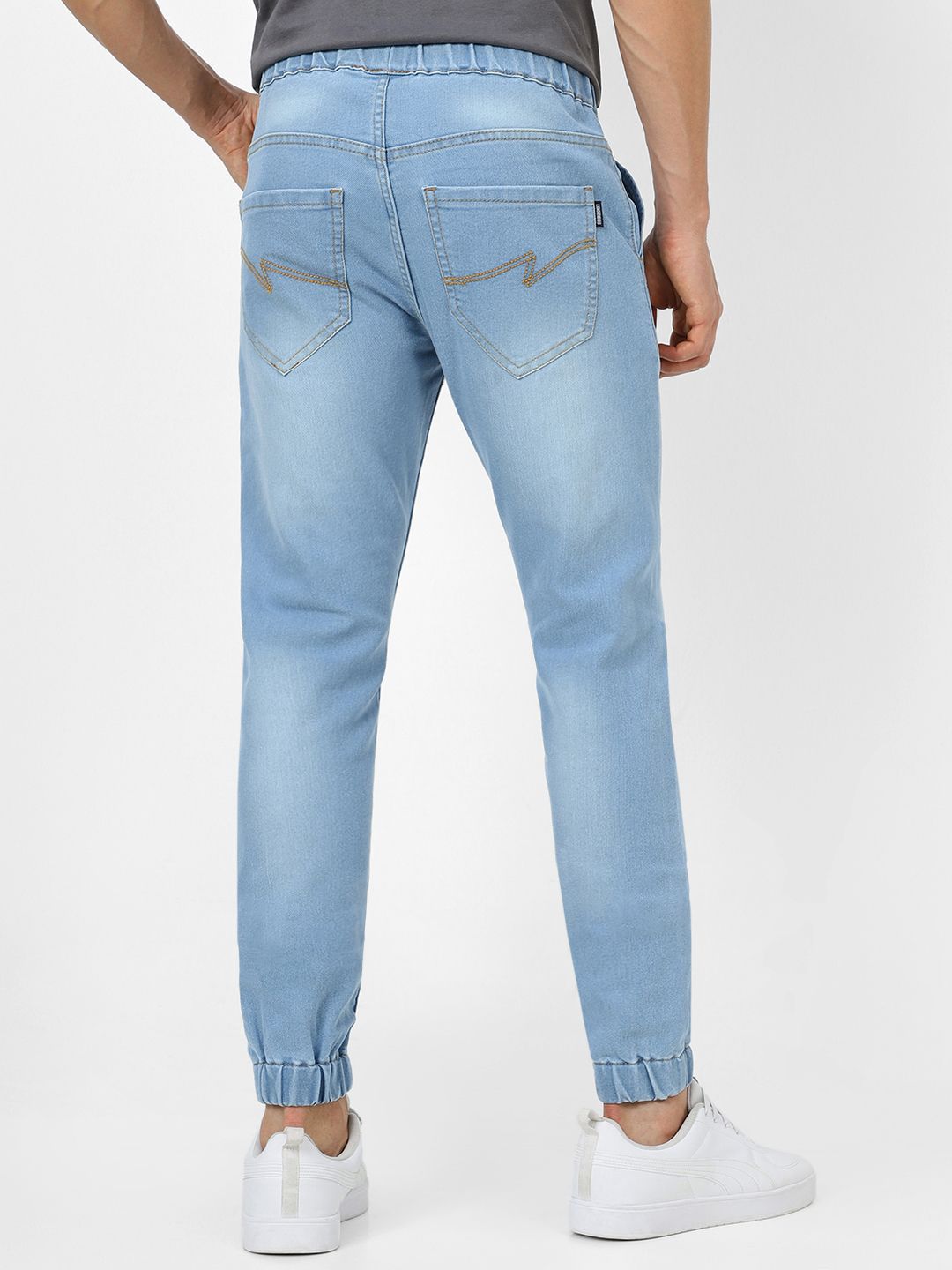 Urbano Fashion Men Blue Mid-Rise Clean Look Stretchable Jogger Jeans