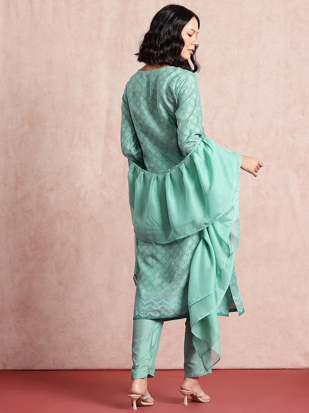all about you Printed Kurta with Trousers & Dupatta